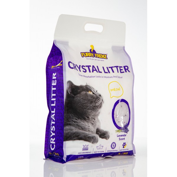 FURRY FRENZ CRYSTAL LITTER For All Your Pet Care Need 7 Litter ( 3 KG )