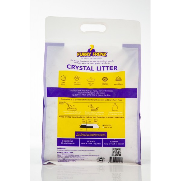 FURRY FRENZ CRYSTAL LITTER For All Your Pet Care Need 7 Litter ( 3 KG )