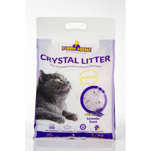 FURRY FRENZ CRYSTAL LITTER For All Your Pet Care Need 7 Litter ( 3 KG )