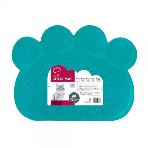 M-PETS Paw Cat Litter Mat ( Blue )