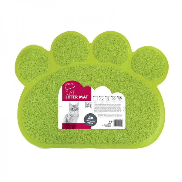 M-PETS Paw Cat Litter Mat ( Green )