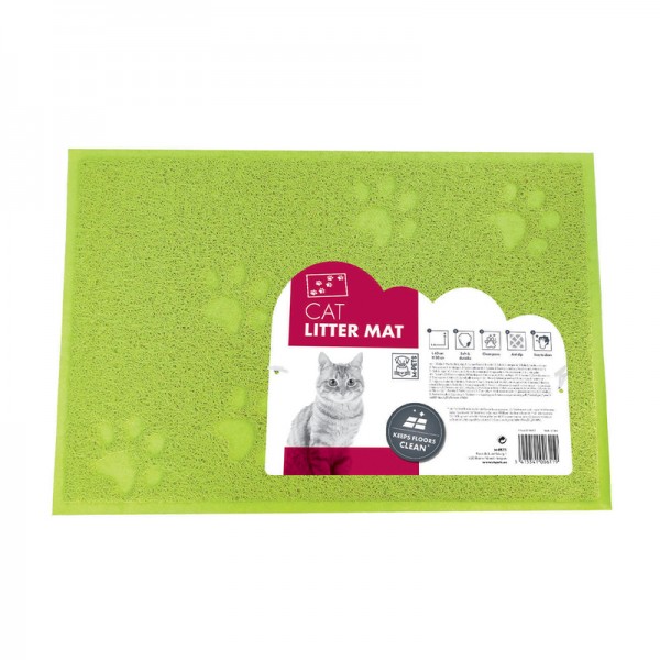 M-PETS Footprint Cat Litter Mat ( Green )