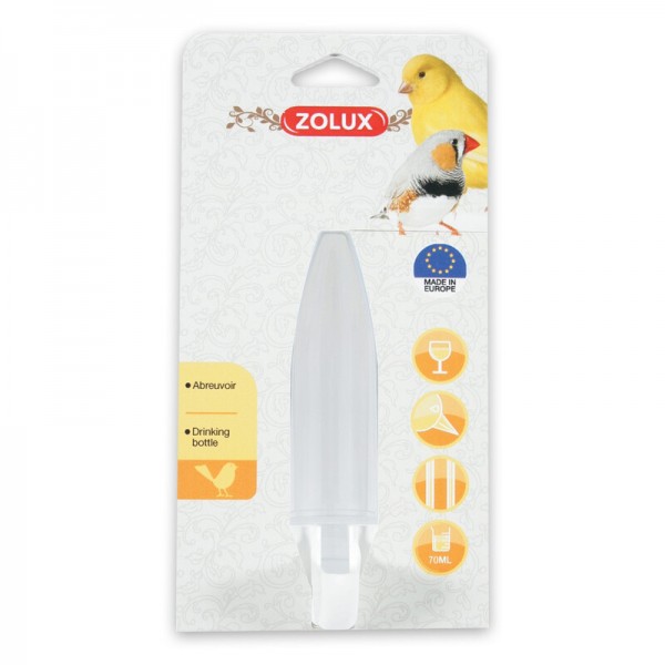 ZOLUX BIRD DRINKING BOTTLE FLAT ( 70 ML ) FOR BIRD