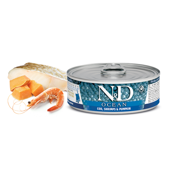 Farmina N&D Wet Ocean-Tuna Cod Shrimp & Pumpkin Kitten(80g)