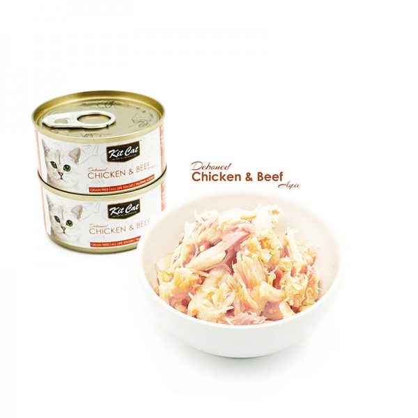 Kit Cat Deboned CHICKEN & BEEF Toppers CAN( 80g )