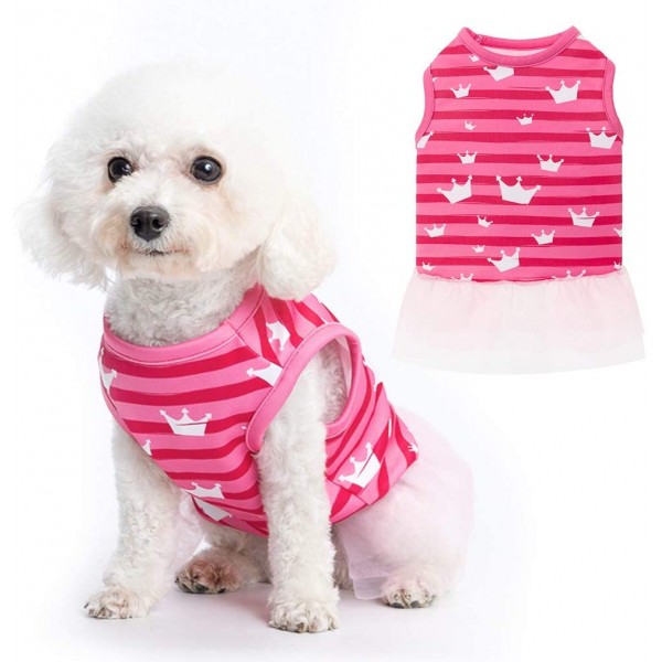 CROWN PRINTED DOG DRESS SUMMER PET CLOTH(XS)