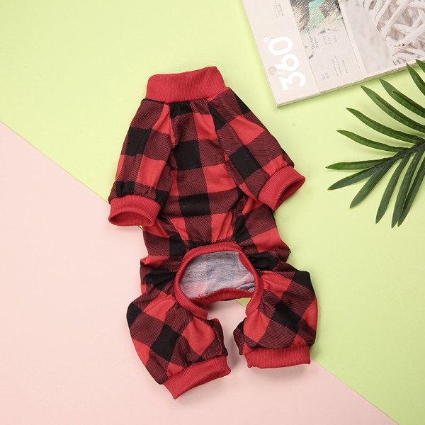 SOFT JUMPSUIT SLEEPWEAR FOR DOGS RED ( LARGE )