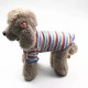 COTTON STRIPED DOGCLOTH SUMMER T-SHIRT GREEN(SMALL)