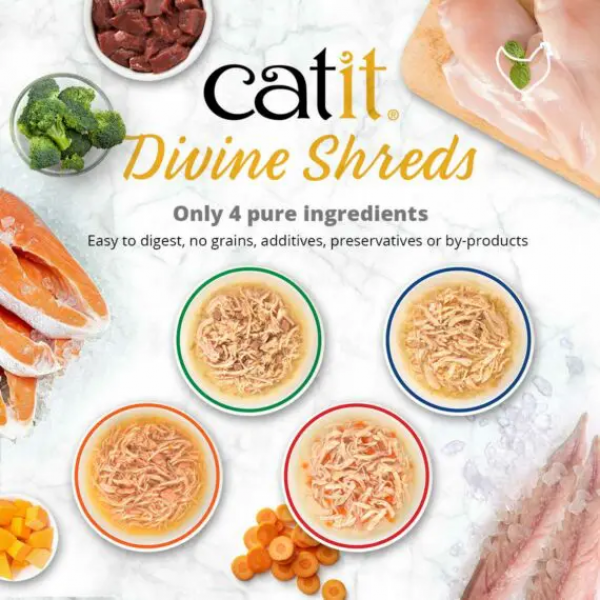 CATIT DIVINE SHREDS CHIKEN-TUNA&CARROT ( 75g )