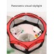 Soft Fabric Portable Foldable Pet Dog Cat Puppy Playpen, Indoor/Outdoor use Pet Kennel Cage RED D31.5 x H23 inch