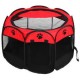 Soft Fabric Portable Foldable Pet Dog Cat Puppy Playpen, Indoor/Outdoor use Pet Kennel Cage RED D31.5 x H23 inch