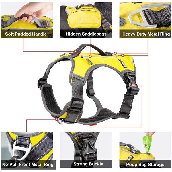 Fida Dog Harness – Yellow (M)