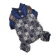 Hong Pet Four-Legged Knit Print Suspenders - Dark Blue Large