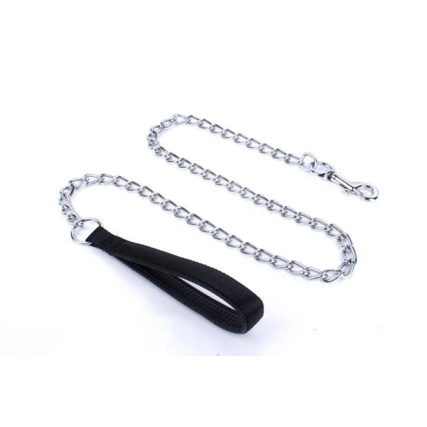 For Pet Dog Lead Chain With Pu Handle & Collar - Large (3.0*120Cm) 