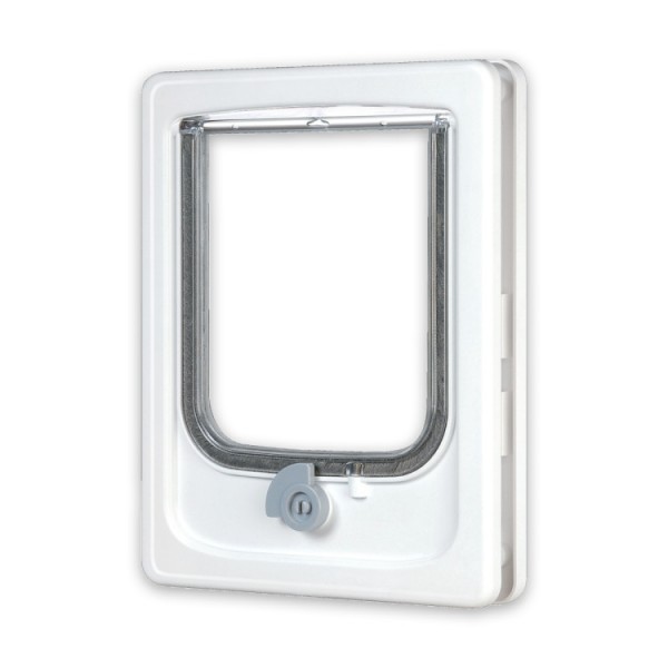 Cat-flap for Wooden Door - 4 Position( White)