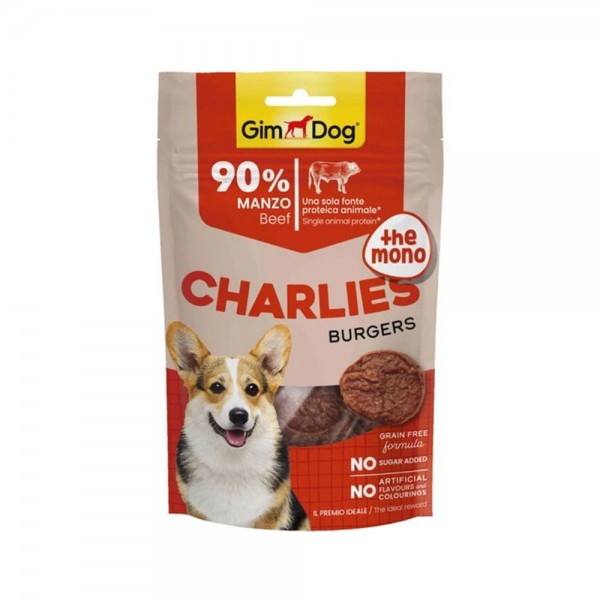 Gimdog Charlies The Mono Burgers Beef Dog Treats ( 70 g )