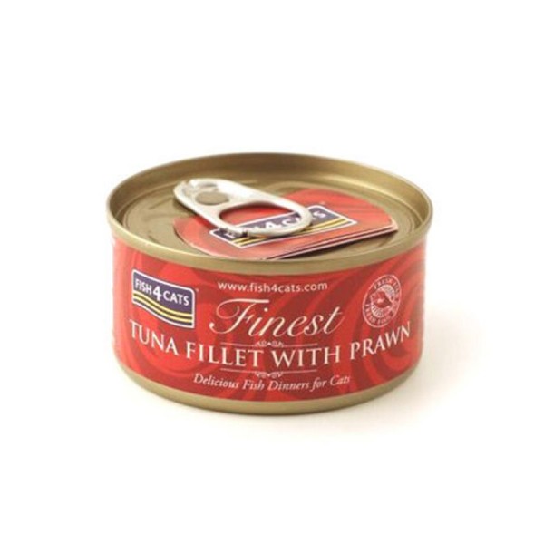 Fish4Cats Finest Tuna Fillet with Shrimp Wet Cat Food 70g