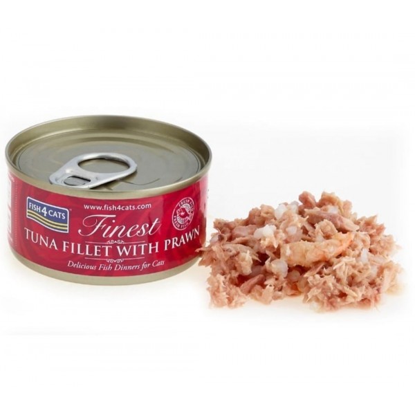 Fish4Cats Finest Tuna Fillet with Shrimp Wet Cat Food 70gX10pcs