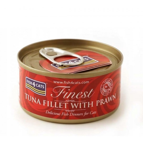 Fish4Cats Finest Tuna Fillet with Shrimp Wet Cat Food 70gX10pcs