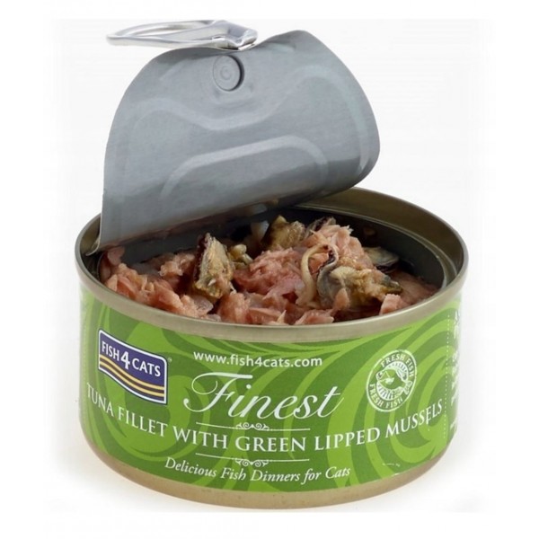 Fish4Cats Finest Tuna Fillet with Green Lipped Mussels Wet Cat Food 70g X 10PCS