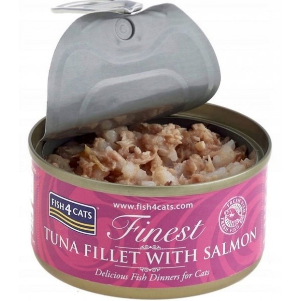 Fish4Cats Finest Tuna Fillet with Salmon Wet Cat Food 70gX10pcs