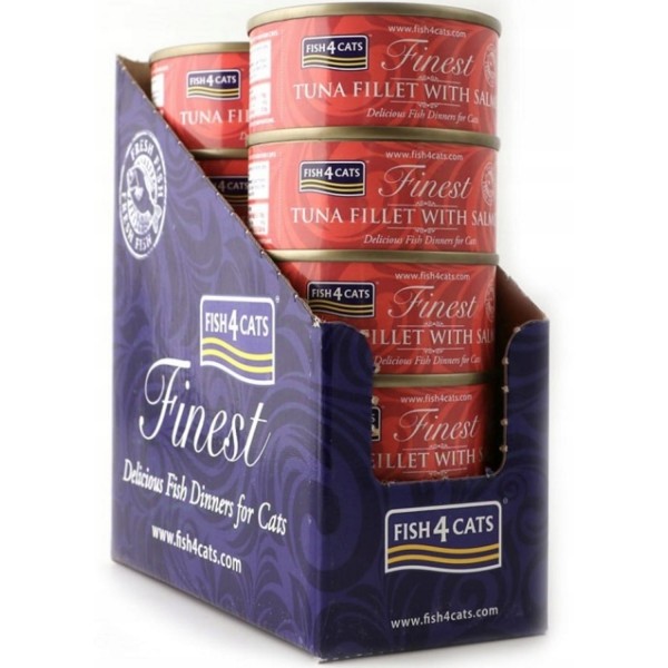 Fish4Cats Finest Tuna Fillet with Salmon Wet Cat Food 70gX10pcs