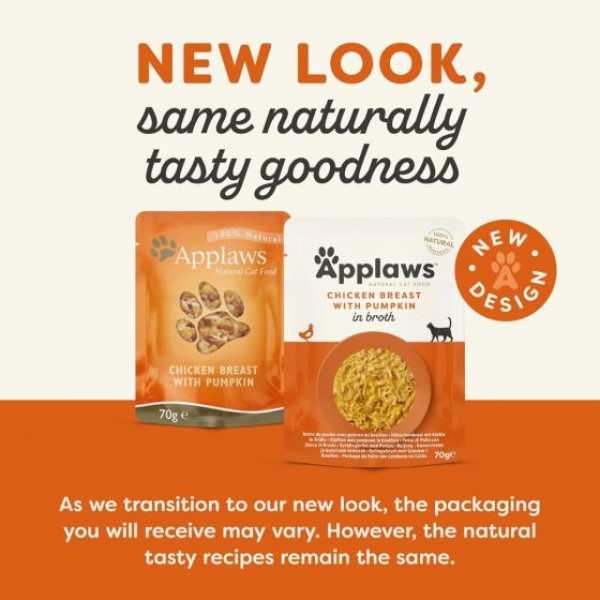 APPLAWS  CHICKEN BREAST WITH PUMPKIN 1 BOX-12 PS ( 70 G ) FOR CAT