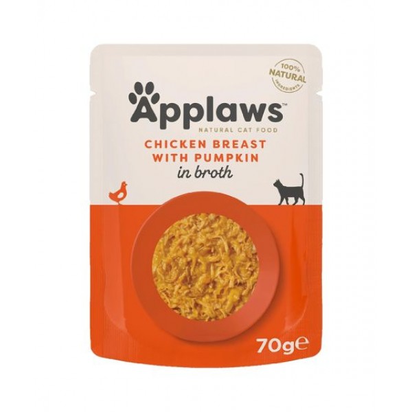 APPLAWS  CHICKEN BREAST WITH PUMPKIN 1 BOX-12 PS ( 70 G ) FOR CAT