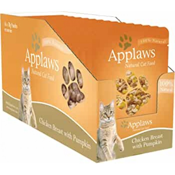 APPLAWS  CHICKEN BREAST WITH PUMPKIN 1 BOX-12 PS ( 70 G ) FOR CAT