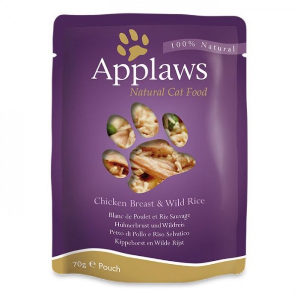 APPLAWS CAT CHICKEN BREAST WITH WILD RICE IN BROTH ( 70 G ) FOR CAT