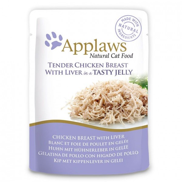 Applaws Chicken with Liver in Jelly Adult Wet Cat Food 70g X 16 Pouch in 1 Box