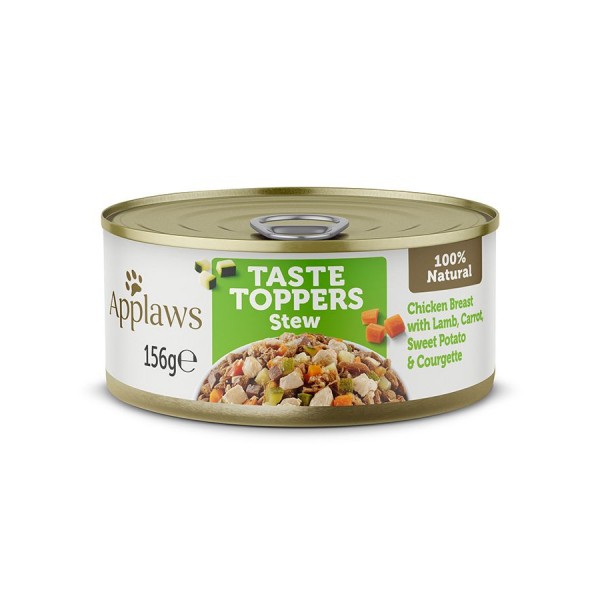 Applaws Taste Toppers Stew Chicken with Lamb & Vegetables Wet Dog Food 156g Tin