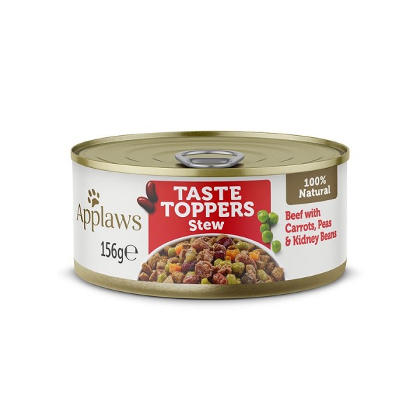 Applaws Taste Toppers Stew Beef with Vegetables Wet Dog Food 156g Tin