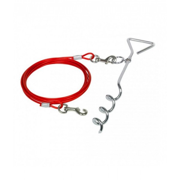 Duvo Tie Out Stake With Rope Red (40cm)