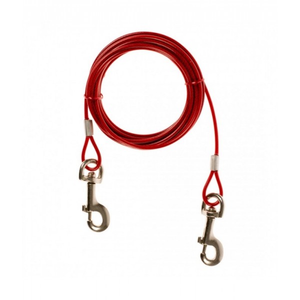 Duvo Dog Tie Out Cable Lightweight Red (4.5m)