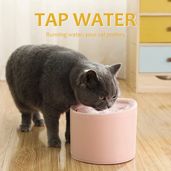 Cat Water Fountains, 2.5L Automatic Pet Animal Water Fountain Dog Water Drinking Dispenser with Smart Super Quiet Pump, Led Light Drinking Bowl for Cats, Dogs, Multiple Pets,