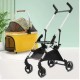 Golden cat,Ultra Lightweight Puppy Buggy Folding Pet Travel Stroller 360 Rotation Wheel Pet Cart for Cats and Small Dogs, Easy to Carry, For Walks, Supermarket Shopping, Car Travel, Camping, Nursing, Outdoor Pet Supplies, Load Capacity 22.1 lbs (10 kg),