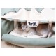 Beauenty Cat Toy Collapsible Tunnel Bed Comfortable Cave, Round Hug and Snuggle Hole Pet Nest Bed Channel Detachable Cover Suitable for Kittens-Free 2 Rotating Catnip Balls ( BEIGE )