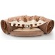 Beauenty Cat Toy Collapsible Tunnel Bed Comfortable Cave, Round Hug and Snuggle Hole Pet Nest Bed Channel Detachable Cover Suitable for Kittens-Free 2 Rotating Catnip Balls ( BEIGE )