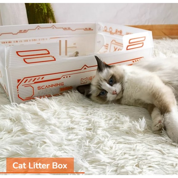 Closed Portable Cat Sandbox, Large Leak-Proof Toilet, Indoor Cat Bedpans, Kedi Tuvaleti Litter Box, Size-56cm X 53cm X 62