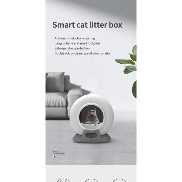 Smart Cat Litter Basin Automatic Cat Litter Box Self-Cleaning Sandbox Toilet for Multiple Cats - 9L