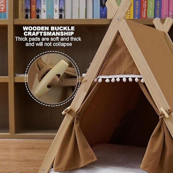 Pet Teepee Tent for Dogs/cat with Thick Cushion/Bed,