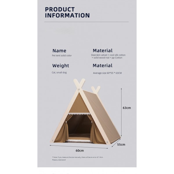 Pet Teepee Tent for Dogs/cat with Thick Cushion/Bed,