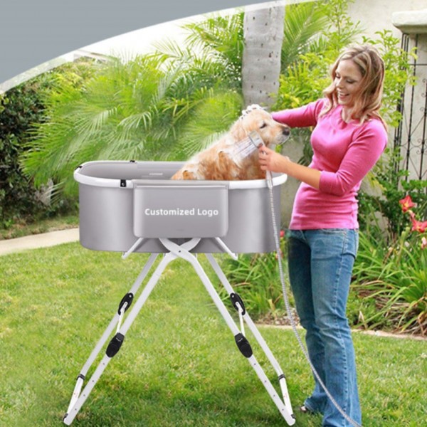 Elevated Dog Bath Tubs, Adjustable Folding Bathing Station for Indoor & Outdoor Bathing and Shower,Grooming,Portable Dog Bathtubs for Medium Small Dog Cats and Other Pets