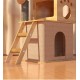 Cat tree-150cm Cat tower-Cat tree for indoor cats  Transparent space capsule, Plush jumping platform ( Brown )