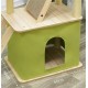 Mekidulu Cat tree-150cm Cat tower-Cat tree for indoor cats-With cat house, Transparent space capsule, Plush jumping platform, Toy ball, Green cotton pad-Cat tree for large cats(green/log color)