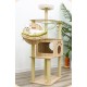 Cat tree-150cm Cat tower-Cat tree for indoor cats Transparent space capsule, Plush jumping platform ( plain )