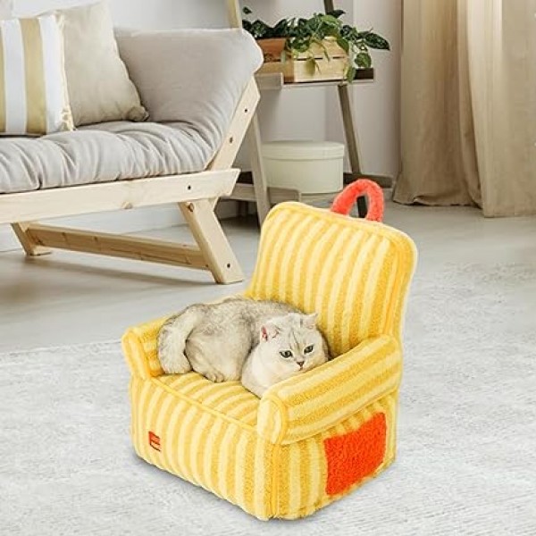 Cat Couch Bed Dog Sofa Cute Portable Cat Sleeping Bed Warm Nest Washable Dog Bed Non-slip Bottom Pet Bed Kennel Cat Dog Dog Rabbit Dog, Yellow