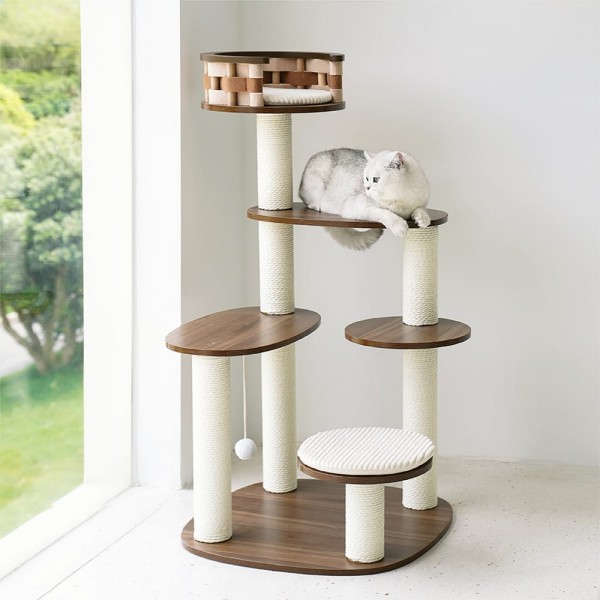 Solid wood modern style cat jumping platform