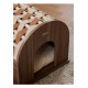  Detachable Wooden Pet Nest, Fully Enclosed, Detachable, Universal, Warm, Fashion Style, Nest for Dogs and Cats  Color : Black Walnut